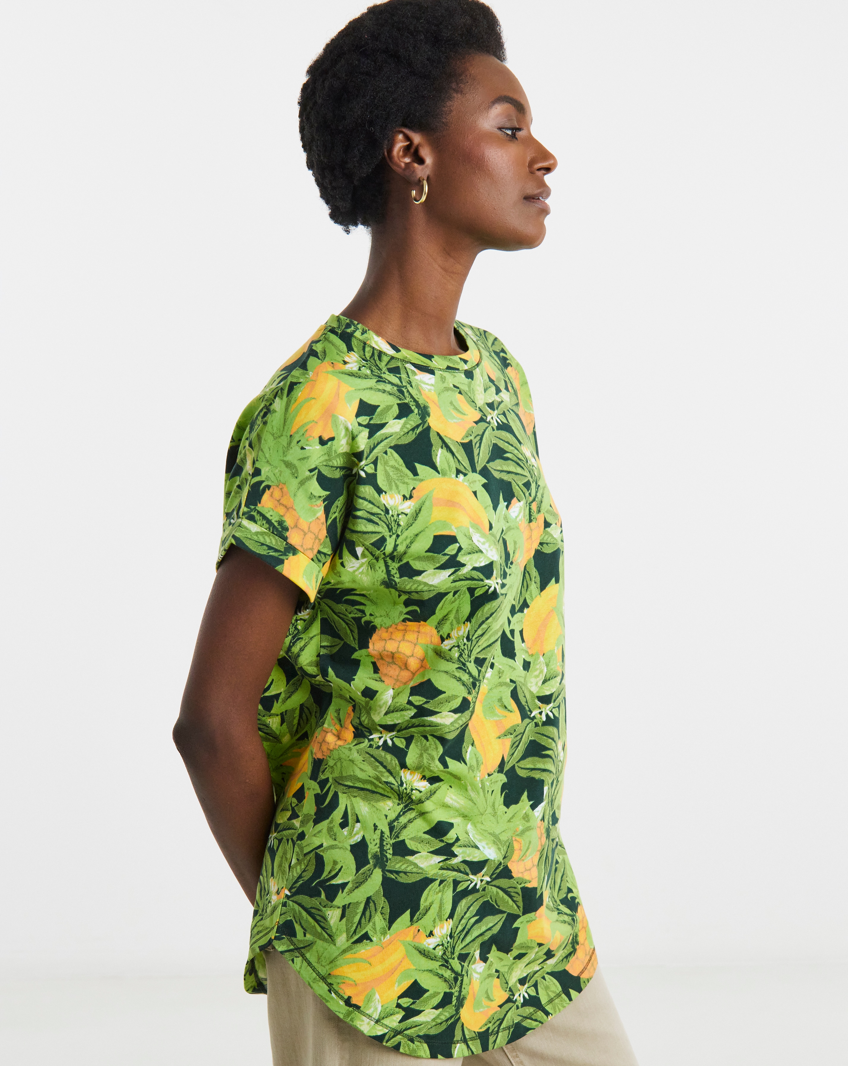 New In - The Longline Short Sleeve Curved Hem Top