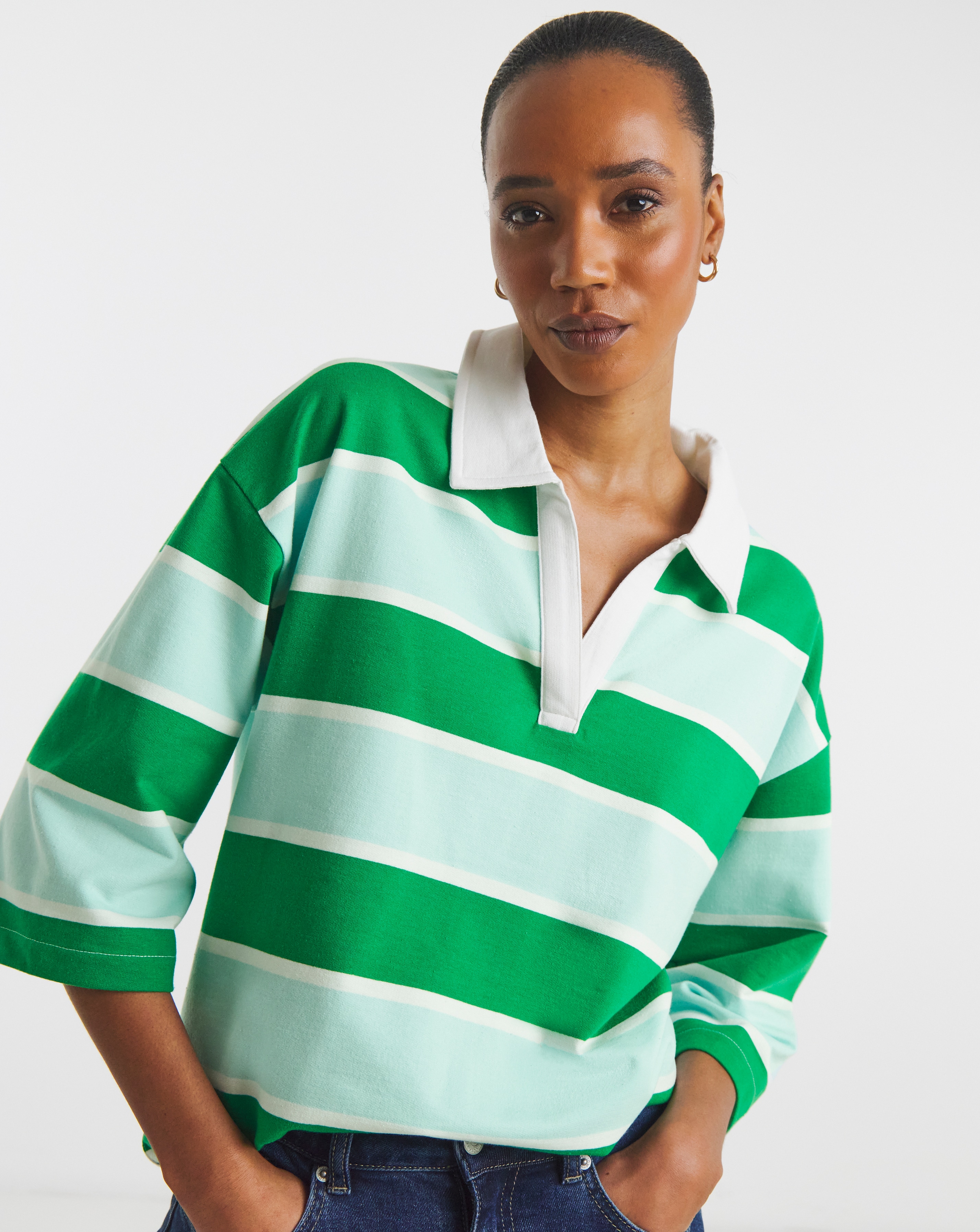 Striped Polo Top