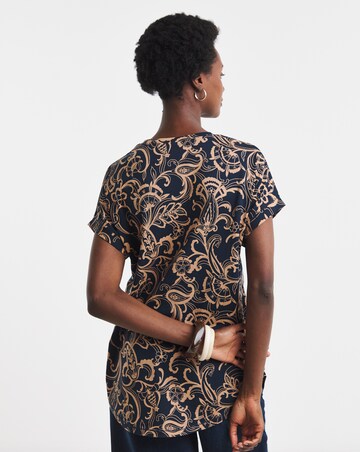 Longline Short Sleeve Curved Hem Top