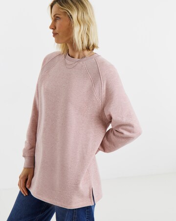 Blush Crew Neck Longline Sweatshirt