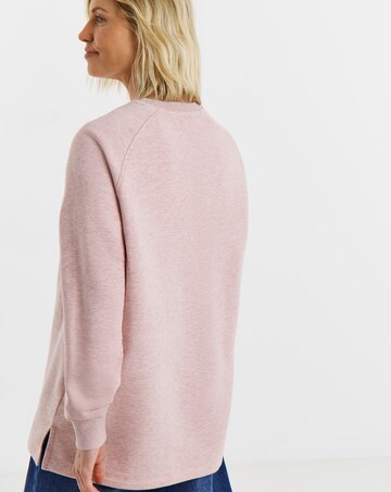 Blush Crew Neck Longline Sweatshirt