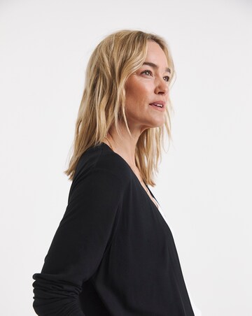 Black Long Sleeve Edge To Edge Cardigan With Pockets