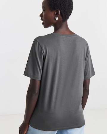 Black, White & Charcoal 3 Pack V Neck Short Sleeve T-Shirts