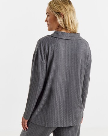 Slate Cable Collared Jumper