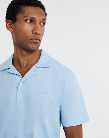 Lacoste Short Sleeve Textured Jersey Polo - Light Blue