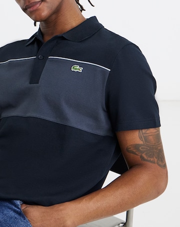 Lacoste Short Sleeve Colourblock Polo - Black