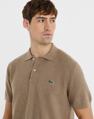 Lacoste Short Sleeve Knitted Polo - Beige
