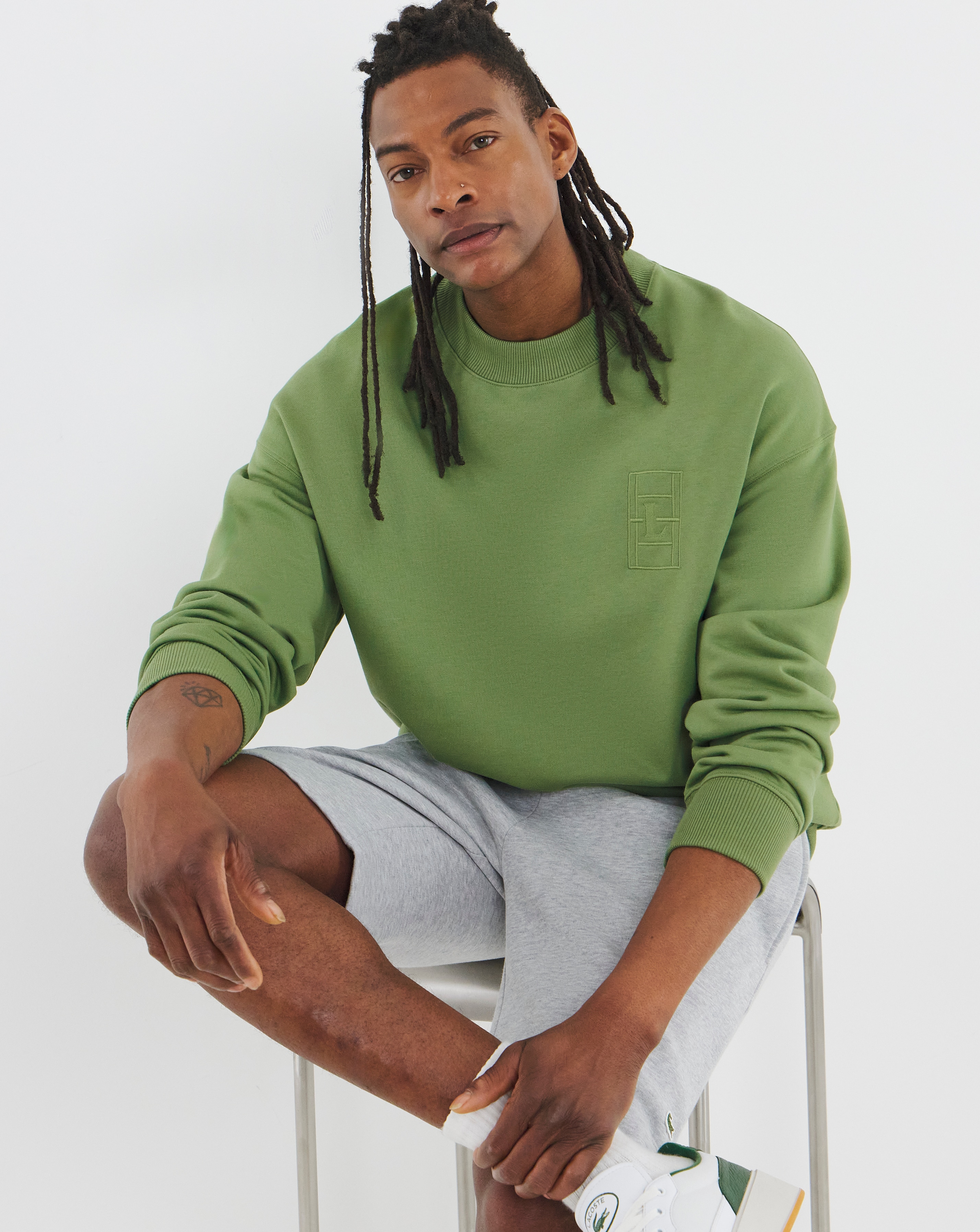 New In - Lacoste Embroidered Logo Sweatshirt