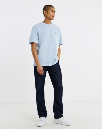Lacoste Short Sleeve Linen Blend Pique T-Shirt - Light Blue