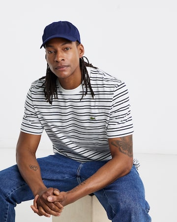 Lacoste Short Sleeve Stripe T-Shirt - Black.White