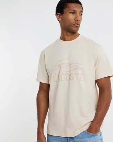 Lacoste Short Sleeve Croc Graphic T-Shirt - Natural