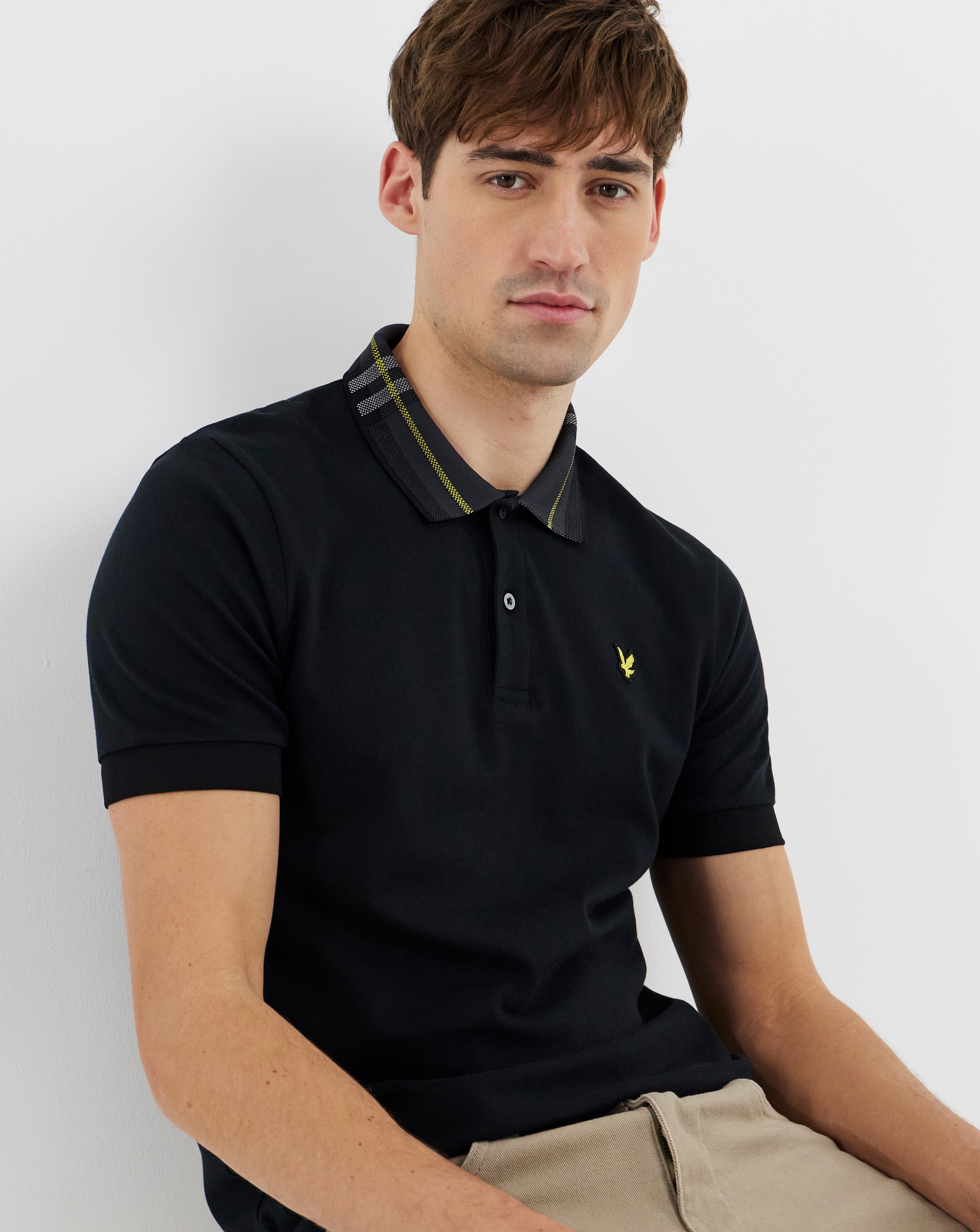 New In - Lyle & Scott Tartan Collar Polo Shirt