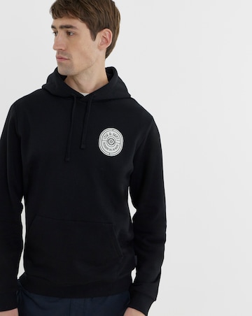 Lyle & Scott Borders Label Graphic Hoodie - Jet Black