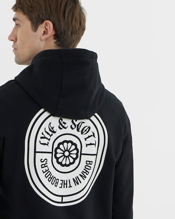 Lyle & Scott Borders Label Graphic Hoodie - Jet Black
