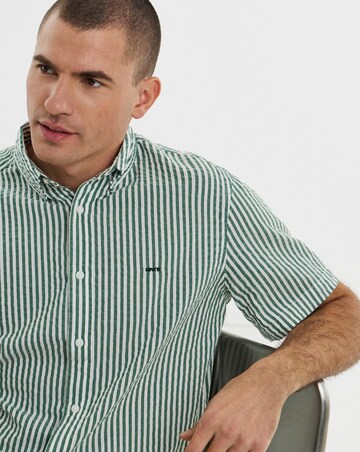 Levi's Short Sleeve Authentic Button Down Stripe Shirt - Green