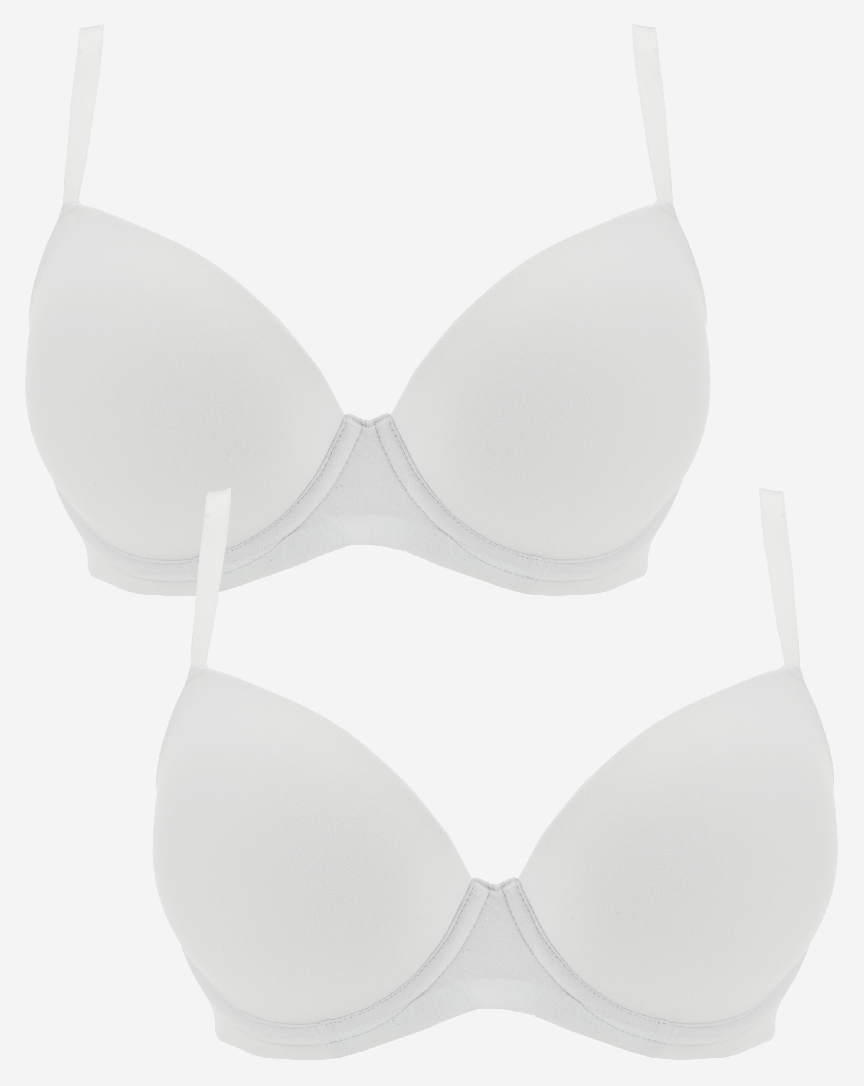 2 Pack Feather Touch Moulded TShirt Bras