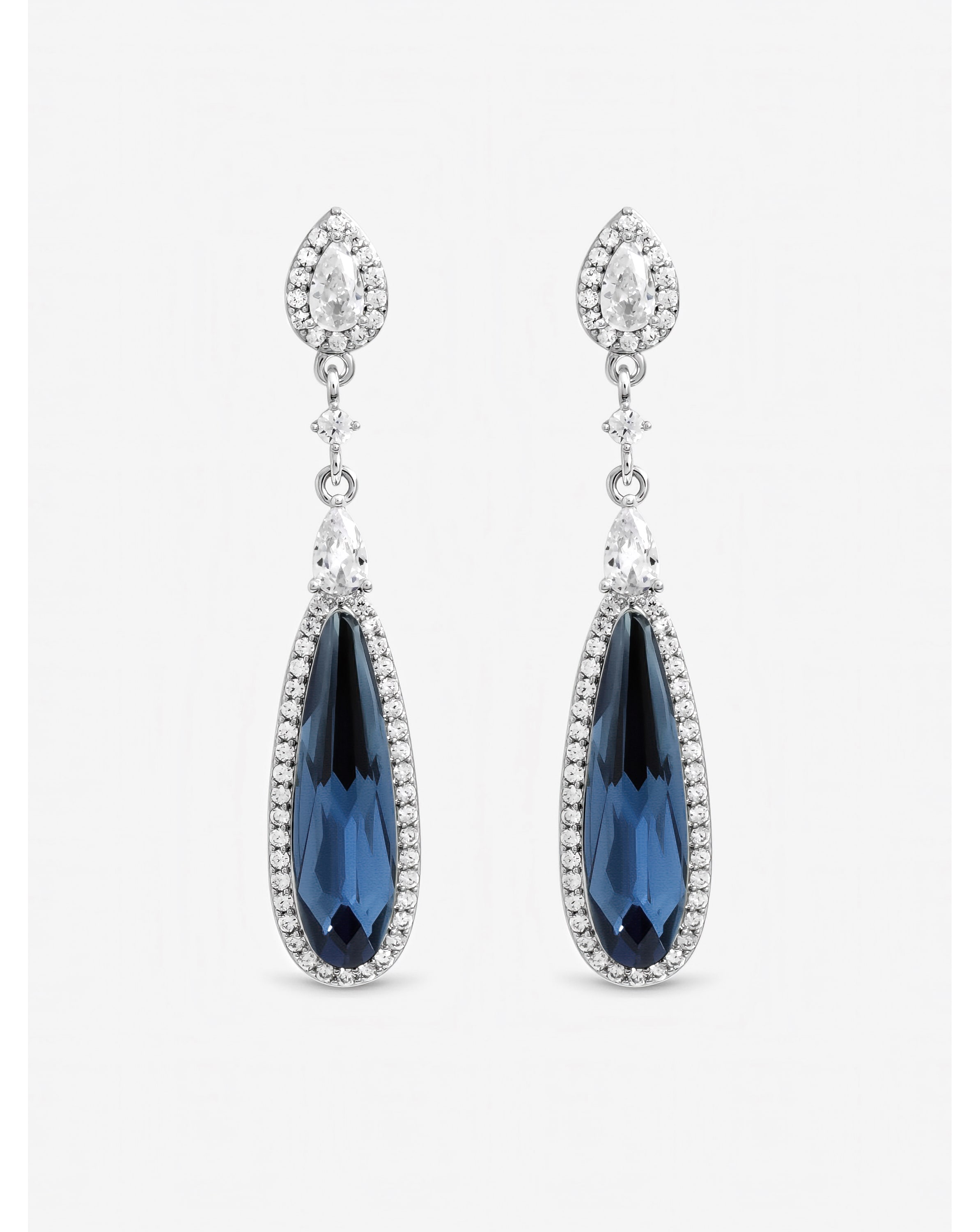 Silver Plated Crystal Drop Earrings