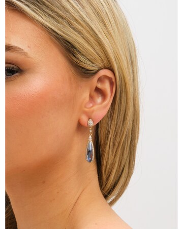 Jon Richard Silver Plated Crystal and Sapphire Drop Earrings