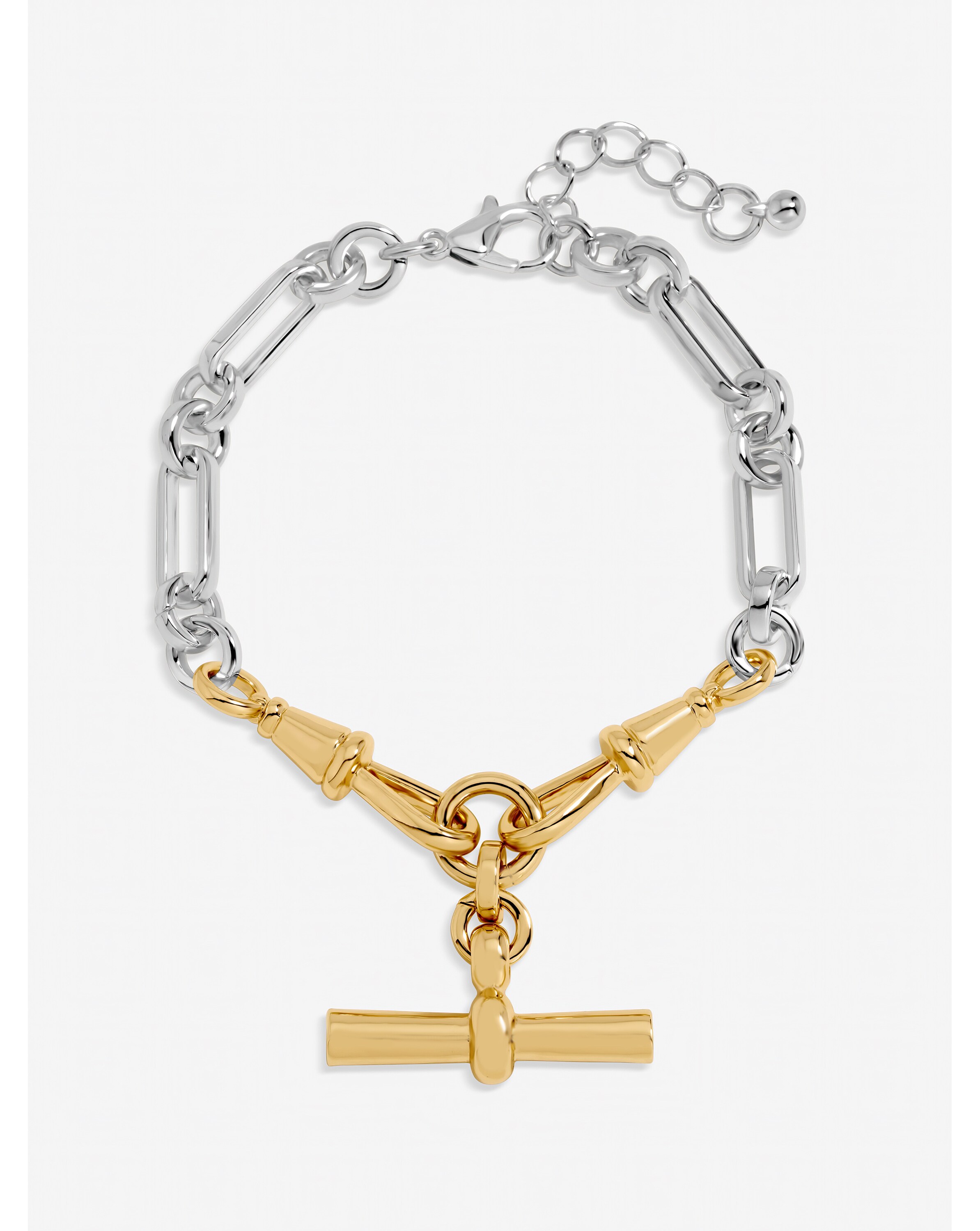 Two Tone T-Bar Bracelet - Gift Pouch