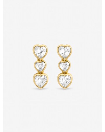 Jon Richard Gold Plated Cubic Zirconia Heart Drop Earrings