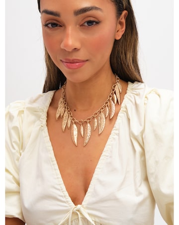 Mood Gold Plated Leaf Necklace