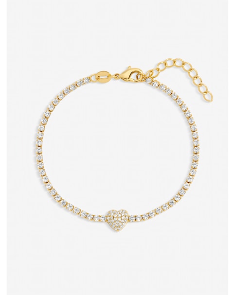Jon Richard Silver Plated and Pave Heart Toggle Bracelet