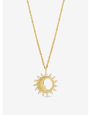 Inicio Gold Plated and Mother of Pearl Sun Pendant - Gift Pouch