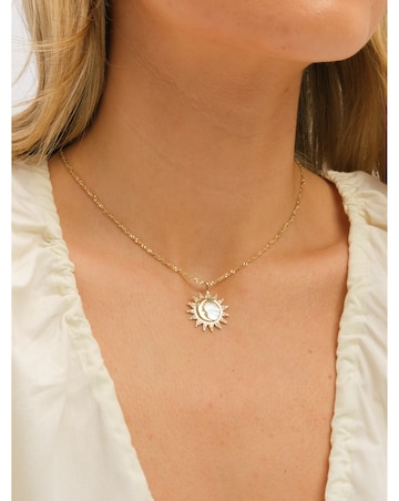 Inicio Gold Plated and Mother of Pearl Sun Pendant - Gift Pouch