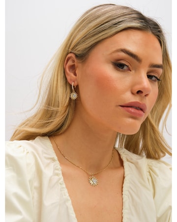 Inicio Gold Plated and Mother of Pearl Sun Pendant - Gift Pouch