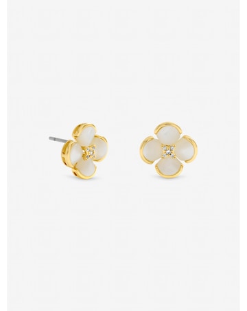 Jon Richard Gold Plated Mother of Pearl Flower Stud Earrings