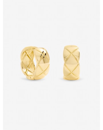 Jon Richard Gold Plated Quilted Hoop Earrings