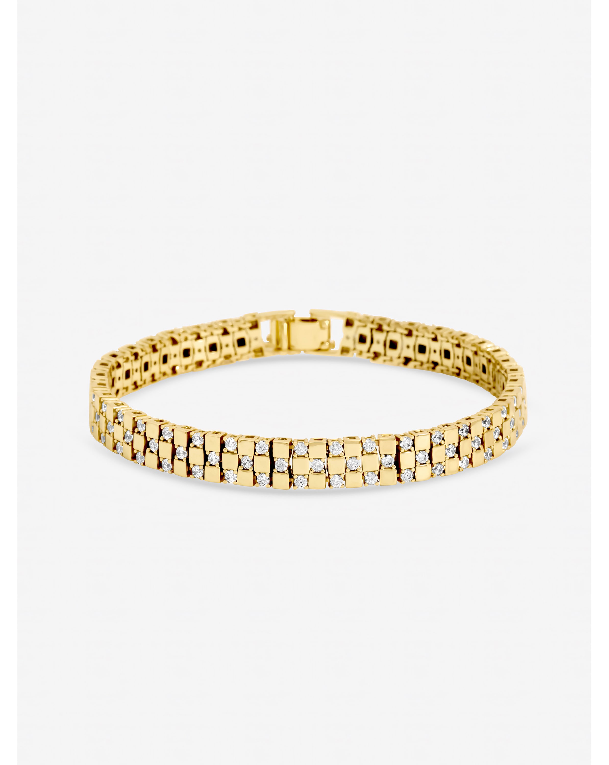 Gold Plated and Crystal Tennis Bracelet