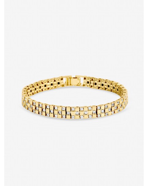 Gold Plated and Crystal Tennis Bracelet