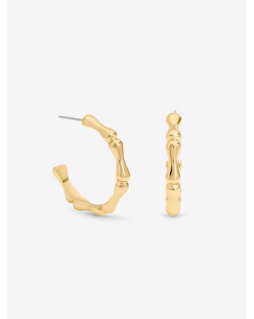 Mood Gold Polished Bamboo Hoop Earrings