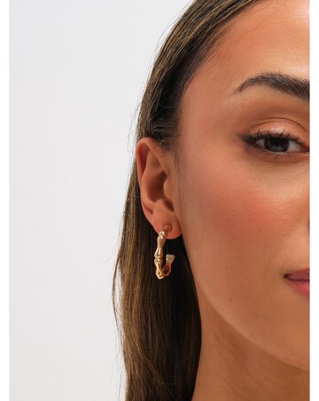Mood Gold Polished Bamboo Hoop Earrings
