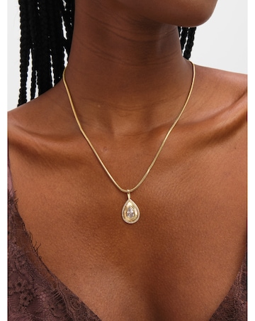 Jon Richard Gold Plated and Diamond Cut Peardrop Pendant