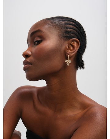 Jon Richard Gold Plated and Cubic Zirconia Leaf Earrings