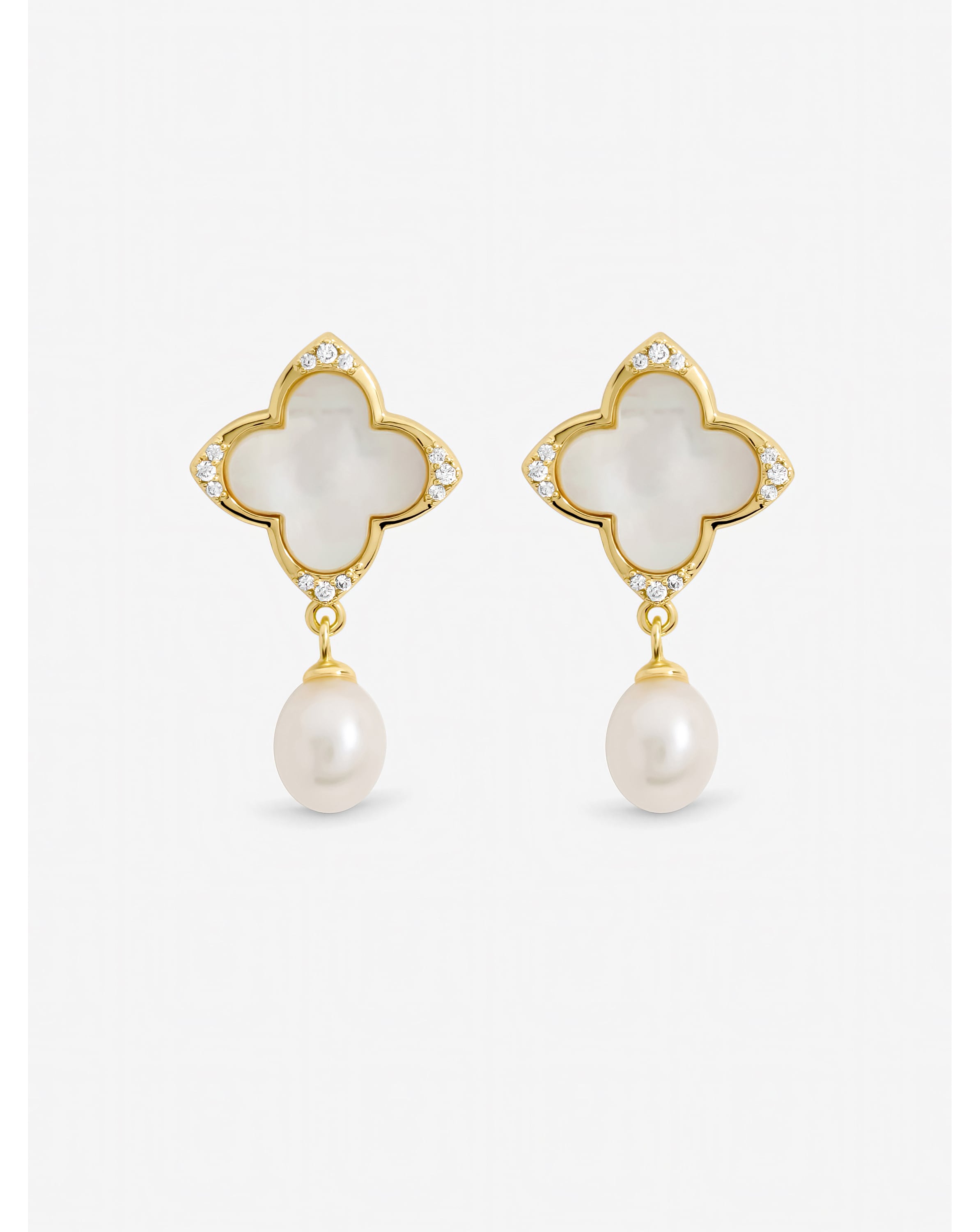 Gold Plated Mother of Pearl Earrings
