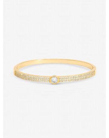 Jon Richard Gold Plated Crystal and Pave Stone Bangle
