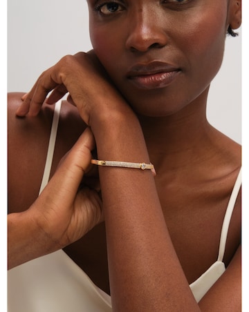 Jon Richard Gold Plated Crystal and Pave Stone Bangle