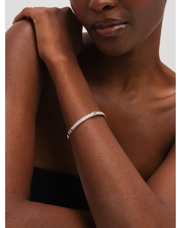 Jon Richard Silver Plated Crystal and Pave Stone Bangle