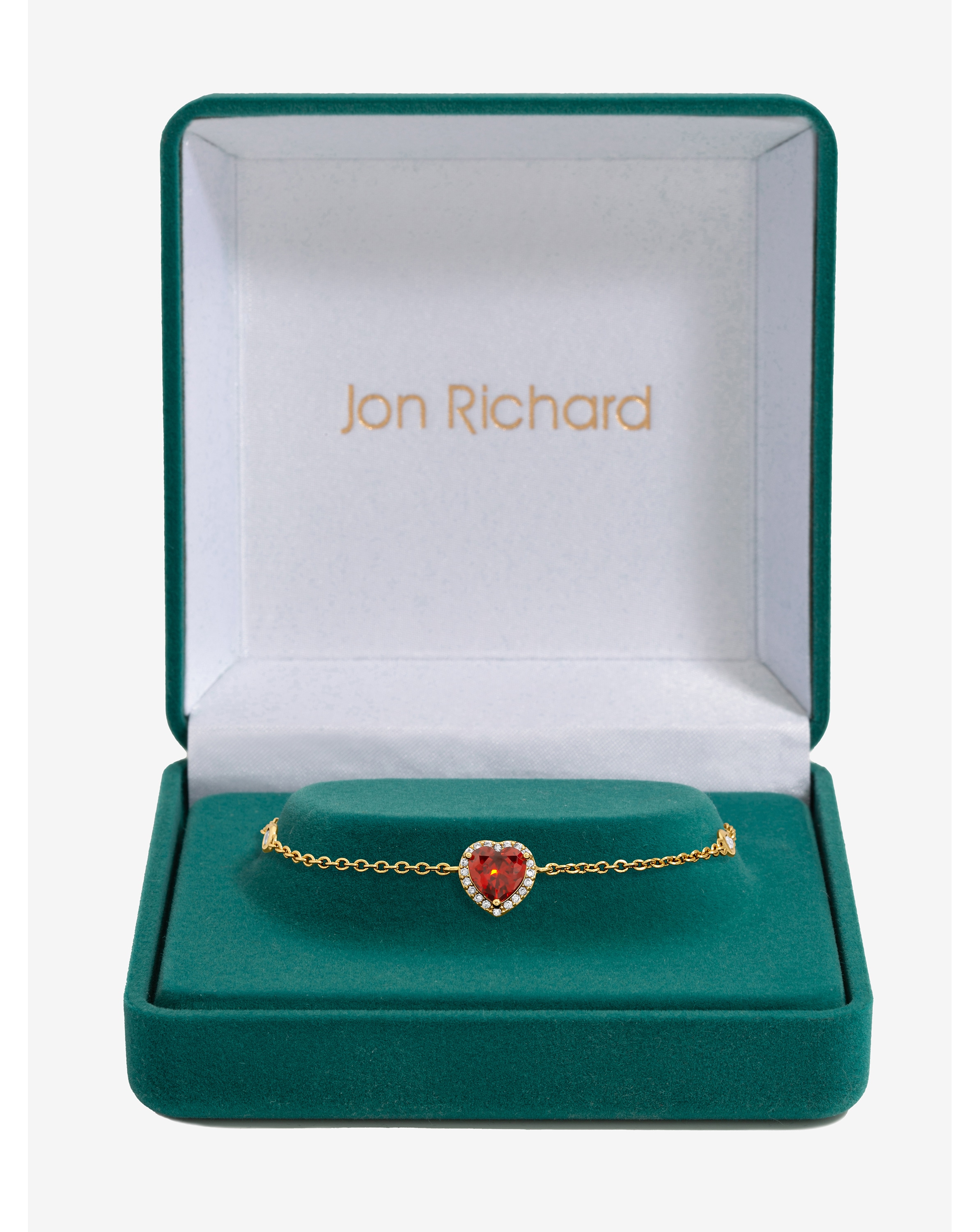 Gold Plated and Red Heart Bracelet