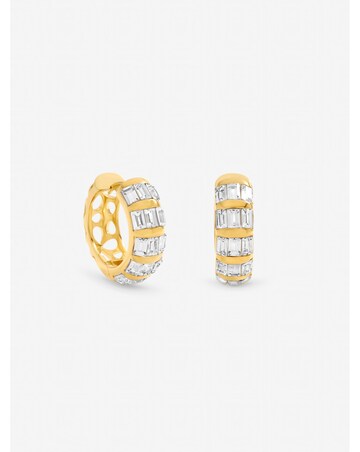 Jon Richard Gold Plated and Crystal Baguette Hoop Earrings
