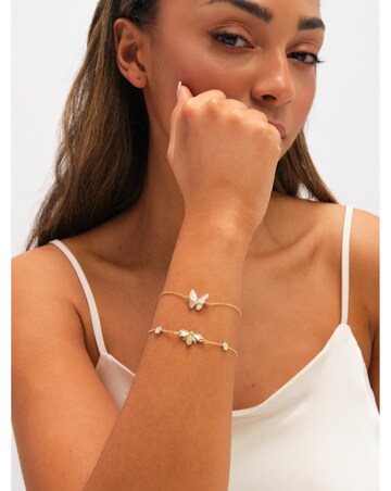 Jon Richard Gold Plated Pave and Mother of Pearl Butterfly Bracelet