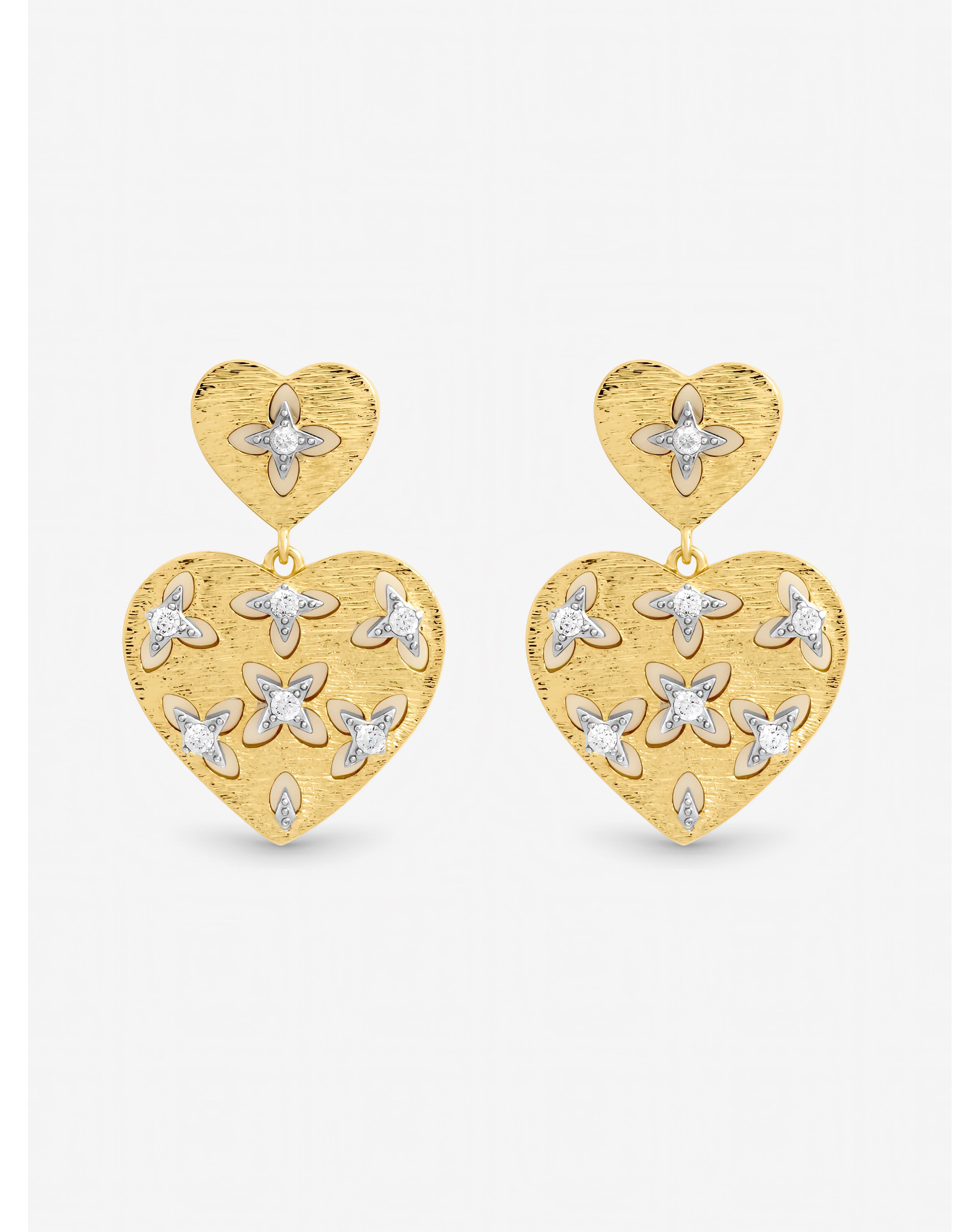 Gold Plated Cut Out Heart Earrings