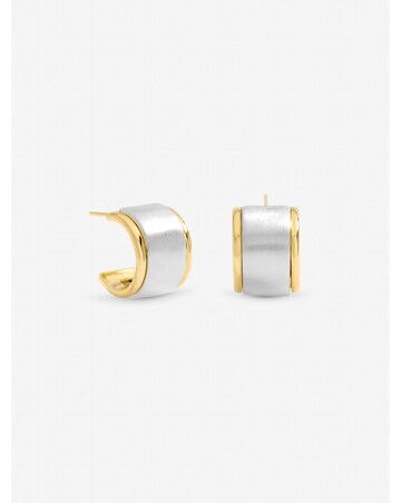 Jon Richard Two Tone Satin Hoop Earrings