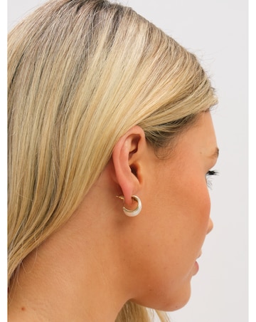 Jon Richard Two Tone Satin Hoop Earrings