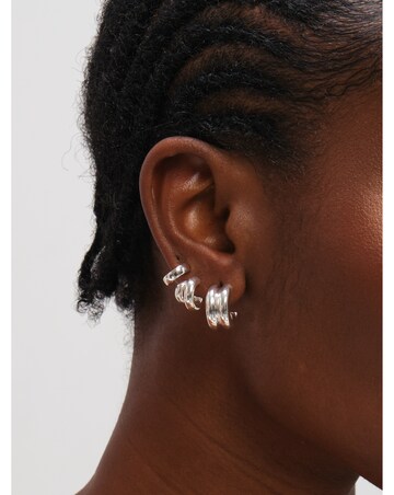 Mood Silver Plated Hoops - Pack of 3