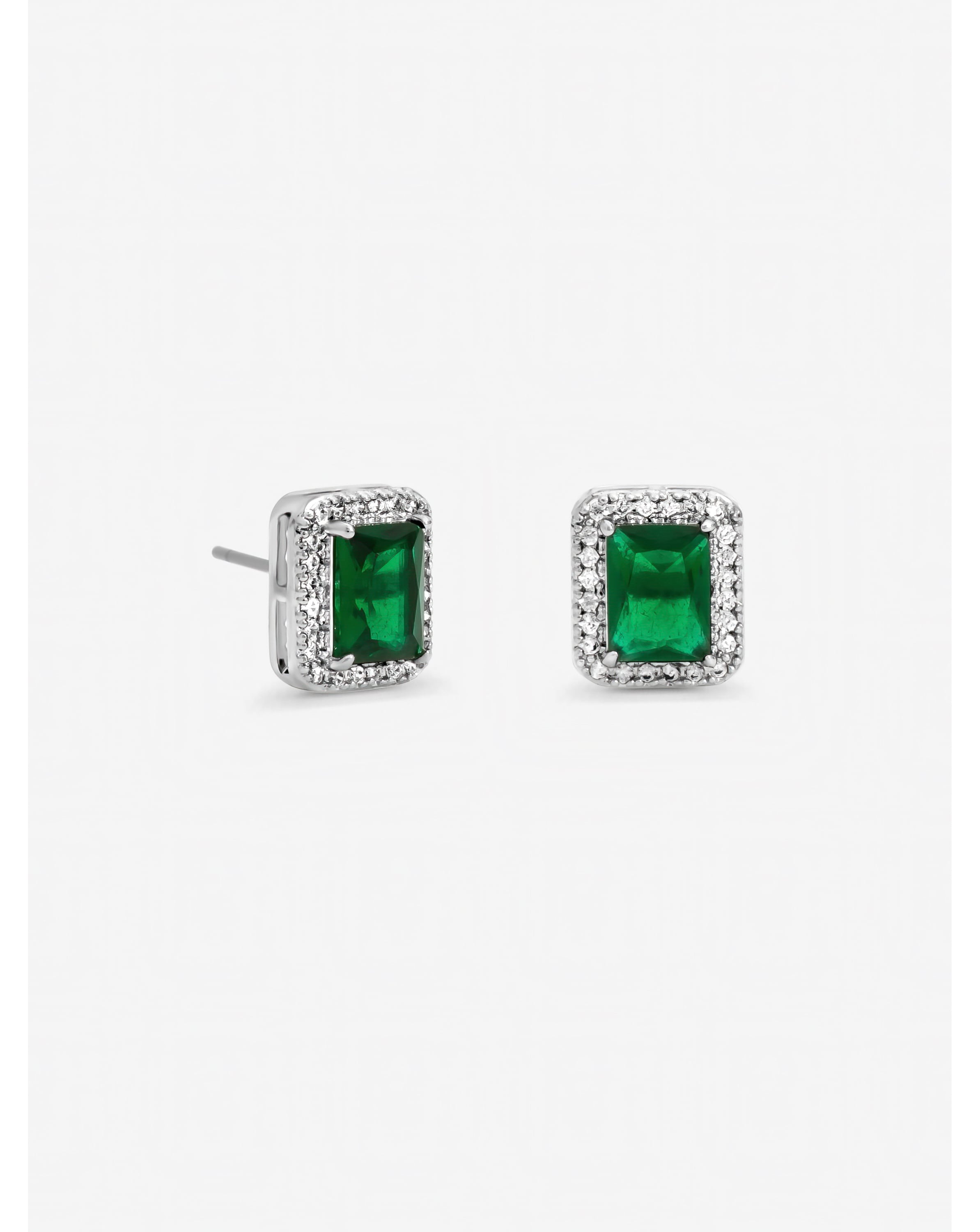 CZ Emerald Perfume Bottle Studs