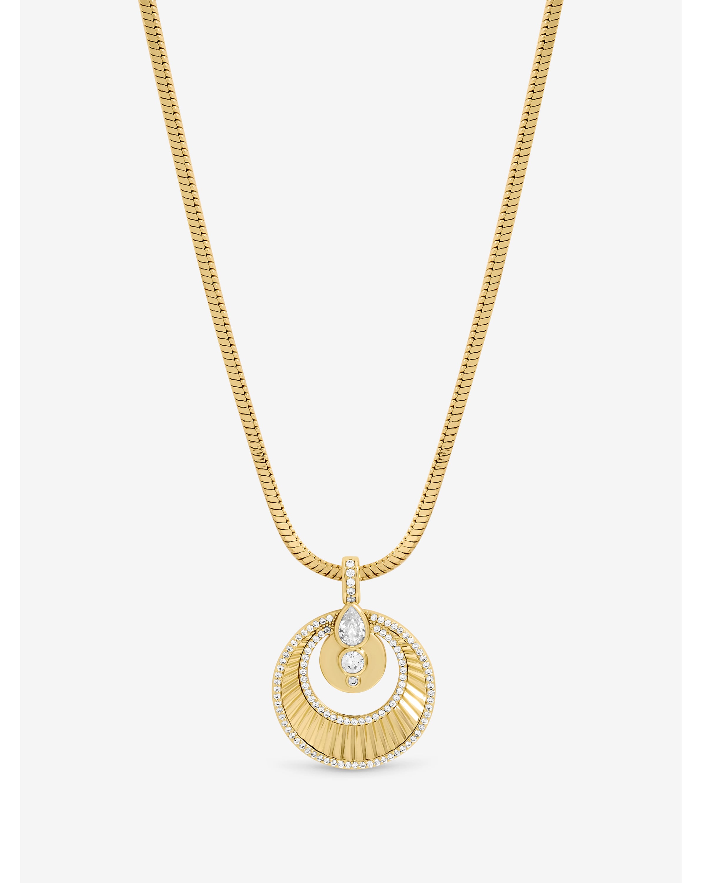 Two Tone Crystal Pendant - Gift Pouch